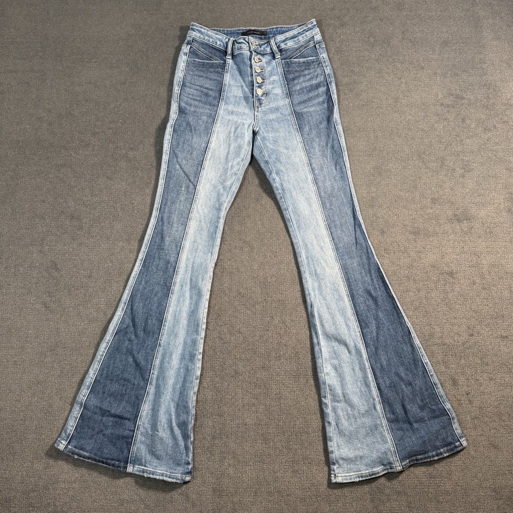 Flying Monkey High Rise Super Flare Jeans Women's Size 28x36 Button Fly Cowgirl